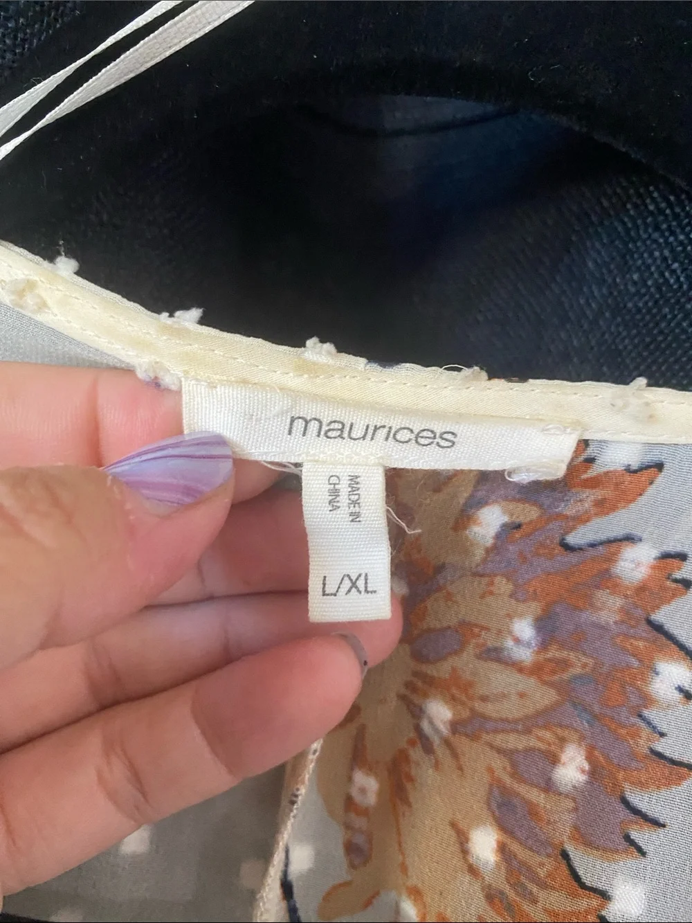 Maurices Floral Sheer Kimono in Cream, Rust, and Lavender - Picture 2 of 5